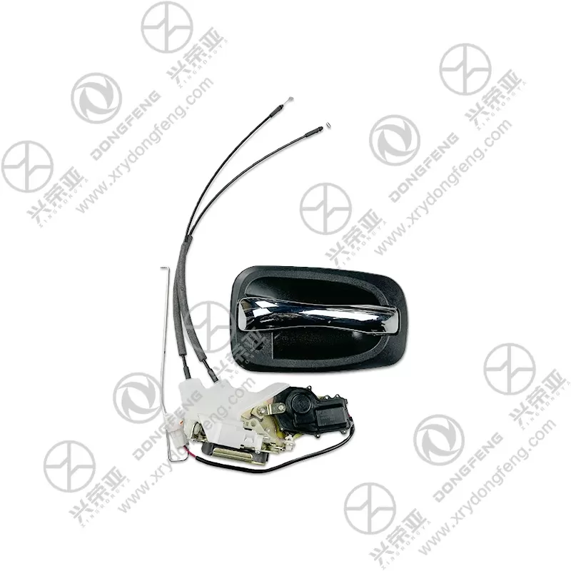 Full Assembly View Right Front Door Handle Link & Lock OE 6105010-G01204D Dongfeng DFAC