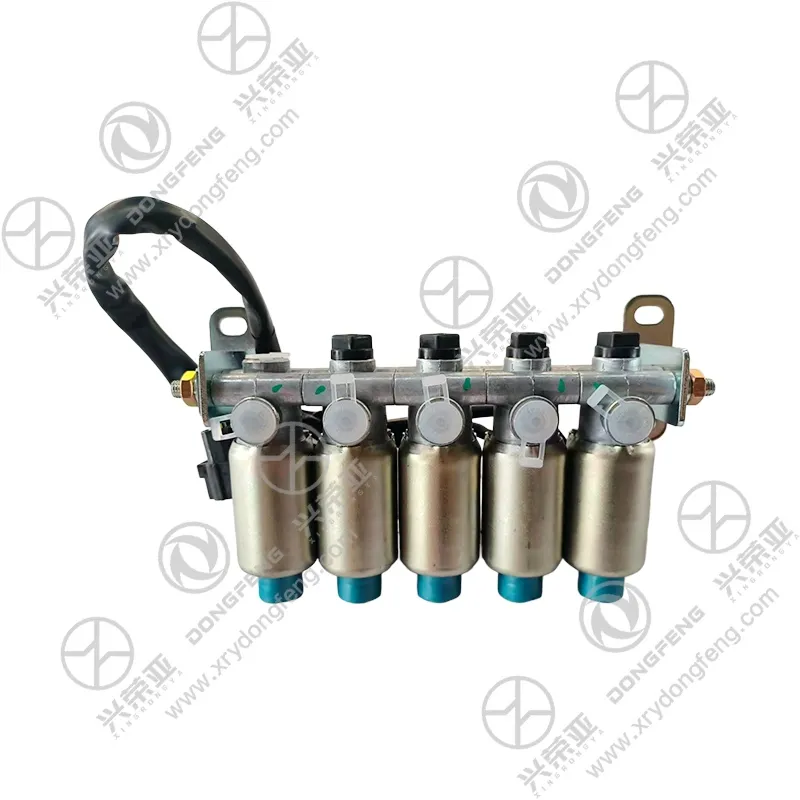 Angled View 5-Way Combined Solenoid Valve Assembly OE 37ZB3-54050 for Dongfeng Kinland Trucks