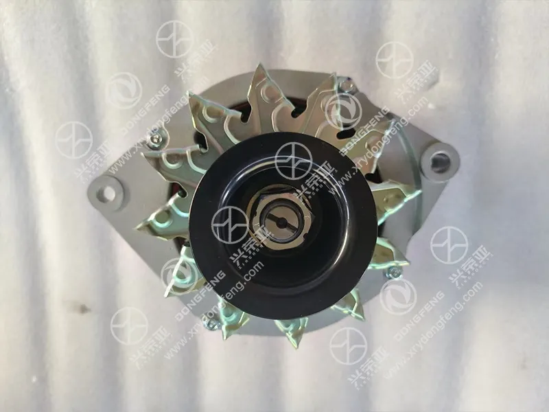 Multi-groove damping pulley & front cooling fan close-up detail OEM truck alternator D5010480575
