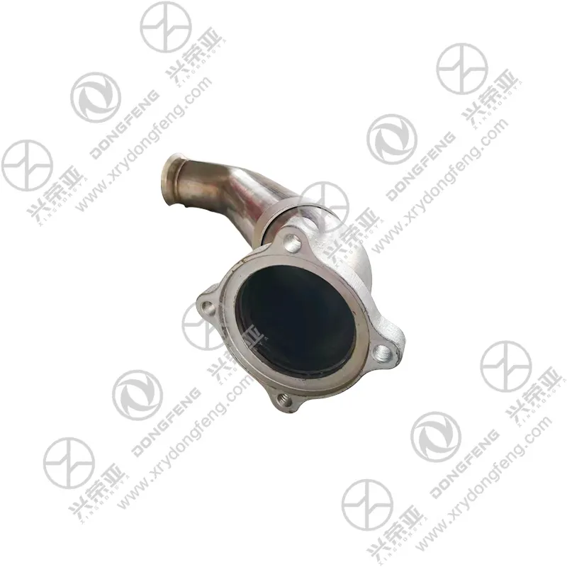 Full side overview genuine stainless steel muffler rear inlet pipe OE 1203020-K49W0 for Dongfeng KC heavy truck exhaust system
