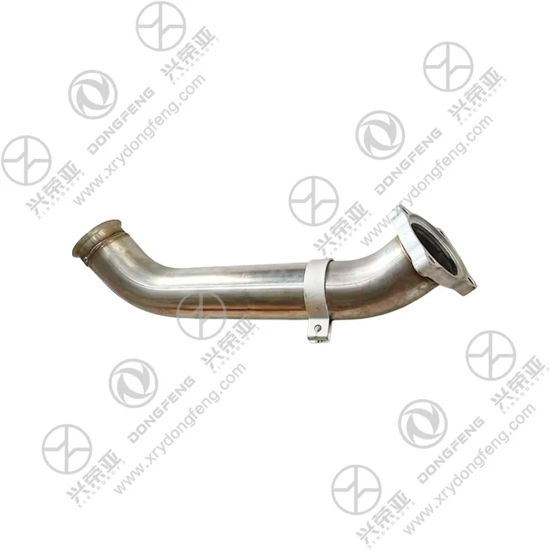 Front view of three-hole cast sealing flange end of OEM muffler inlet pipe 1203020-K49W0 Dongfeng KC truck