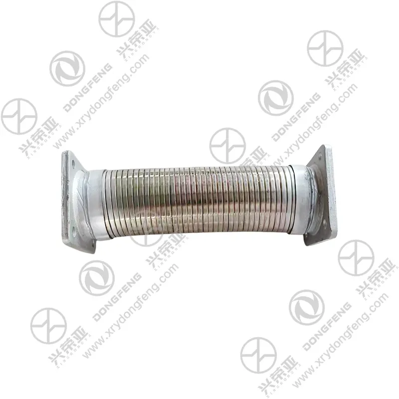 Main view square flange exhaust flexible metal hose assembly OE 1202010-K20A0 for Dongfeng KC heavy truck exhaust system