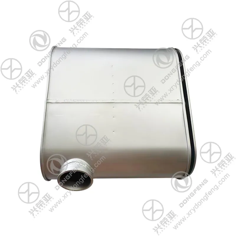 Full front overview coated steel exhaust muffler silencer assembly OE 1201010-K37V0 for Dongfeng KC heavy truck exhaust system