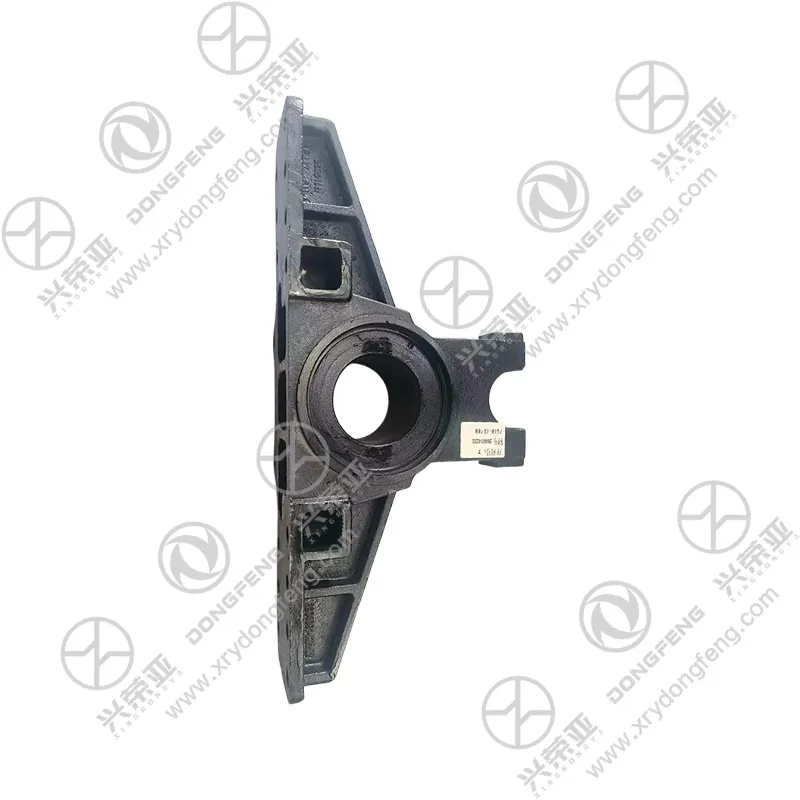 Close view of central CNC precision machined bearing bore inner hole balance shaft bracket OE 2904061-K2202 Dongfeng KC heavy truck chassis