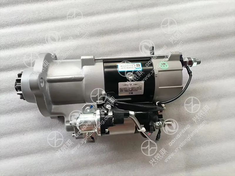 Side close view of electromagnetic solenoid switch starter motor OE C5684696 Cummins engine starting motor