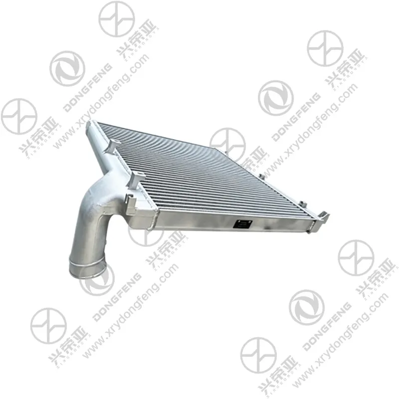 Side perspective shot of aluminum intercooler assembly 1119010‑T13L0 for Dongfeng KL heavy truck 