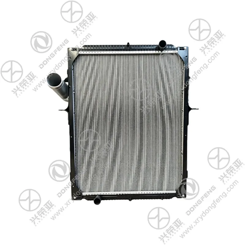 Dual large water pipe end view of radiator assembly 1301010‑T13L0 for Dongfeng KL 