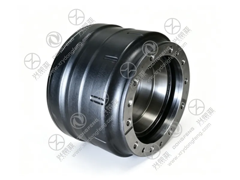 Angled shot casting brake drum HD90149340280 for HANDE AXLE Dongfeng KC heavy‑duty truck 