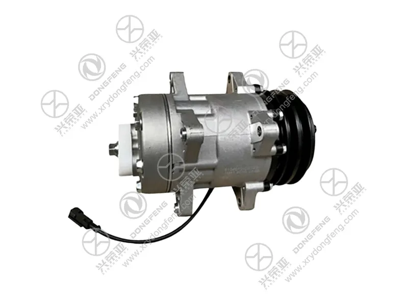 Front view of truck air conditioning compressor assembly 8104010‑C0120 for Dongfeng Kinland, Dongfeng Kinland Parts